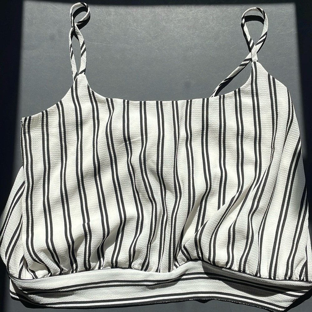 Striped Open Back Top